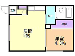 コーポ松 1DKの間取図画像