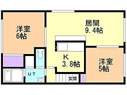 ラ・マトリス1 2LDKの間取図画像