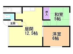 天宮マンションA 2LDKの間取図画像