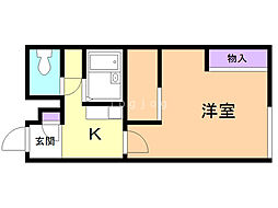 レオパレスクレール 1Kの間取図画像