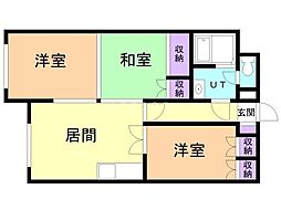 ゴトーハイム 3LDKの間取図画像
