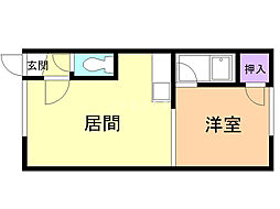 リバーサイドハウスA 1LDKの間取図画像