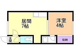 ホワイトコーポ 1DKの間取図画像