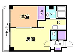 サンフラワー308 1LDKの間取図画像