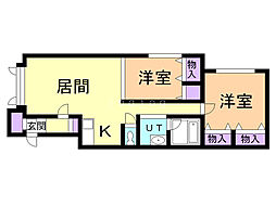 エルモ3 2LDKの間取図画像