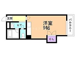 サニーパレス忠和 ワンルームの間取図画像