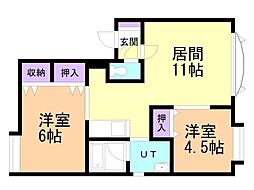 ファイン65 2LDKの間取図画像