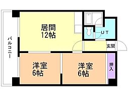 7条ビル7条レジデンス 2LDKの間取図画像