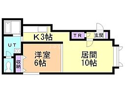木夢2 1LDKの間取図画像