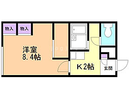 レオパレスTOKO74 1Kの間取図画像