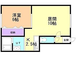 プラド 1LDKの間取図画像