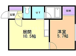 マンションマーガレット 1LDKの間取図画像