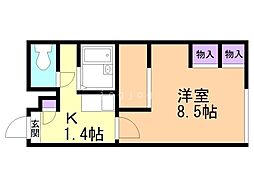 レオパレスクレール 1Kの間取図画像