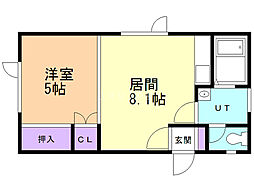 アドリアーナ 1LDKの間取図画像