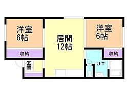 ノースビーM21 2LDKの間取図画像