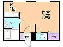 コーポワク 1Kの間取図画像