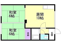 ニューパールマンション 2LDKの間取図画像