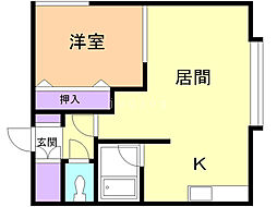 LArc-en-ciel 1LDKの間取図画像