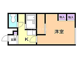 レオパレスLeciel 1Kの間取図画像