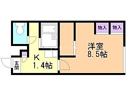 レオパレスオーキッド5 1Kの間取図画像