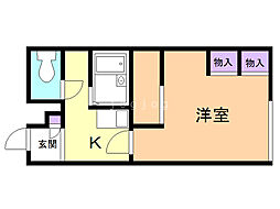 レオパレスLeciel 1Kの間取図画像