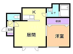 ハニービー 1LDKの間取図画像