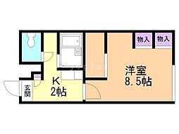 レオパレスドリームステージ2 1Kの間取図画像