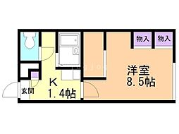 レオパレスコンフォール 1Kの間取図画像