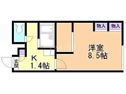 レオパレスM 1Kの間取図画像