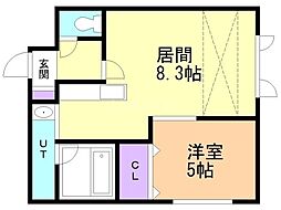 マーブル 1LDKの間取図画像