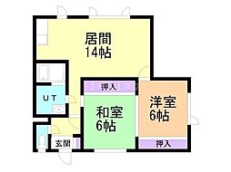 フォレストハイム 2LDKの間取図画像
