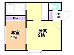 アルビオン 1LDKの間取図画像