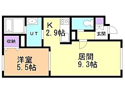 ステージ 1LDKの間取図画像