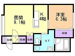 アルト28 1LDKの間取図画像