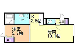 LAMAISON豊岡 1LDKの間取図画像