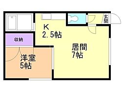 モニカ 1LDKの間取図画像