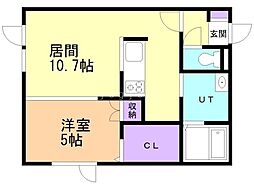 ソフィア東2-2 1LDKの間取図画像