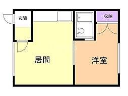 CowCow豊岡A 1DKの間取図画像