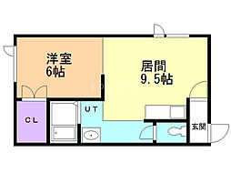 ヒノキ西13条 1LDKの間取図画像