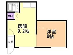 深川総合ハイツ2 1LDKの間取図画像
