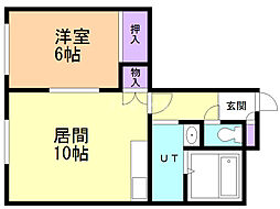 第二日新マンション 1LDKの間取図画像