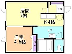 PEANUTS 1LDKの間取図画像