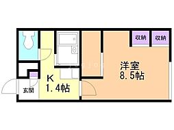 レオパレス芽生ステラ 1Kの間取図画像