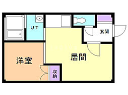 ロイヤルシャトレ 1LDKの間取図画像