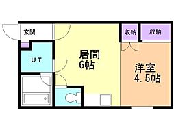セラーノ1 1DKの間取図画像