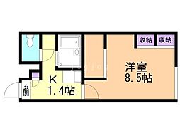 レオパレスフレンドリー 1Kの間取図画像