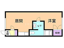 クレセントヒルズ 1LDKの間取図画像