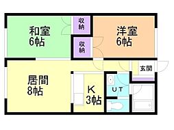 SK521ハイツ 2LDKの間取図画像