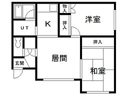 コーポなかよし 2LDKの間取図画像