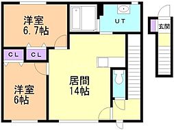 ディオスタンザ 2LDKの間取図画像